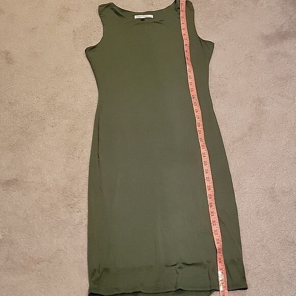 Velvet Torch Olive Midi Tank Dress With New Chicos Necklace Sz L - Picture 7 of 11
